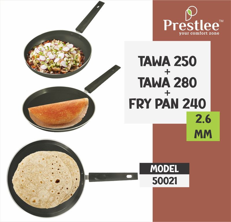 Sabari Prestle PNFT-50021 Non-Stick Coated Cookware Set/nonstick pan/Frypan Fry Pan Set Fry Pan 24 cm diameter 0.5 L capacity  (Aluminium, Non-stick)