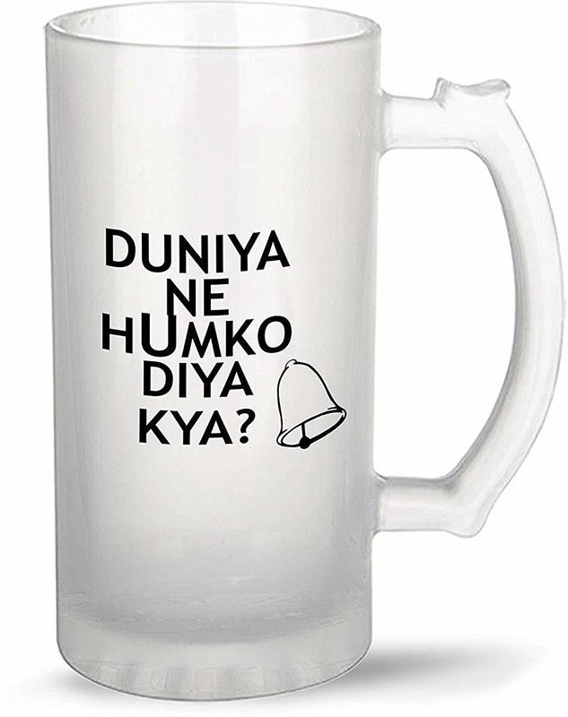 iKraft Duniya Ne Hamko Diya Kya? Ghanta Funny Quote Beer 16oz Glass Beer Mug  (470 ml)