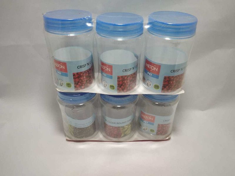 MILTON Plastic Grocery Container - 300 ml  (Pack of 6, Clear)