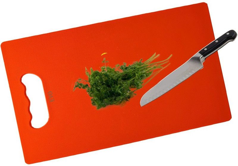 Evolife PVC Chopping Board Cutting Board Table for Kitchen Home Vegetable Fruits Set Plastic Cutting Board  (Red Pack of 1 Dishwasher Safe)