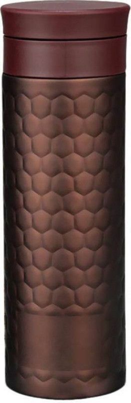 GREEN AGRITECH Metallic Vacuumized Tea/ Fruit Infuser Ss Sipper In Honeycomb Design 550 ml Flask  (Pack of 1, Brown, Steel)