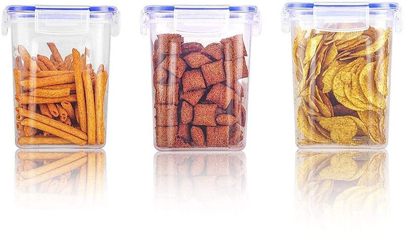 vristo Plastic Grocery Container - 1000 ml  (Pack of 3, Clear)