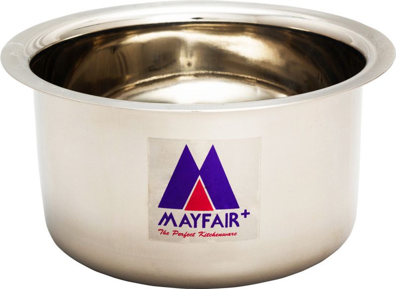 MAYFAIRPLUS Premium Heavy Gauge Stainless Steel Pot/Patila/Tapeli/Bhagona/ Tope 1 L capacity 18 cm diameter  (Stainless Steel)