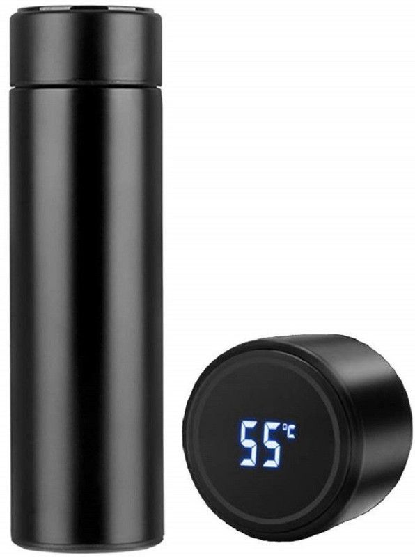 Fragrancia Hot and Cold Temperature Water Bottle (500 ml) 500 ml Flask  (Pack of 1, Black, Steel)