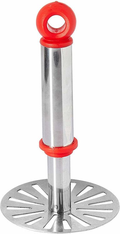Moxstar Stainless Steel Potato Vegetable Pav Bhaji Masher (Red) Stainless Steel Masher