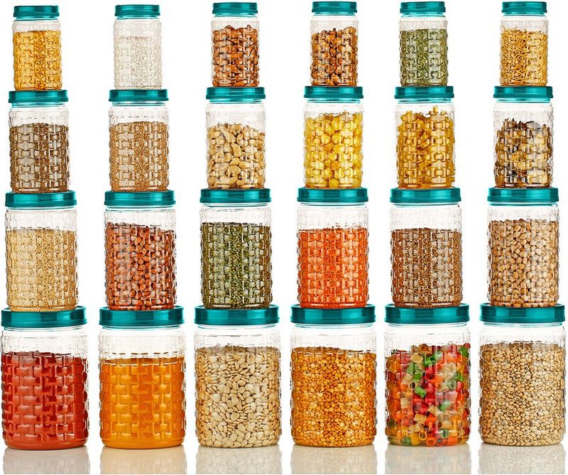 NEXIUM Plastic Grocery Container - 250 ml, 300 ml, 650 ml, 1200 ml  (Pack of 24, Clear)