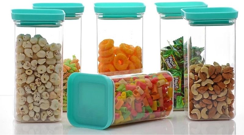 SKYHEART Plastic Grocery Container - 1500 ml  (Pack of 6, Blue)