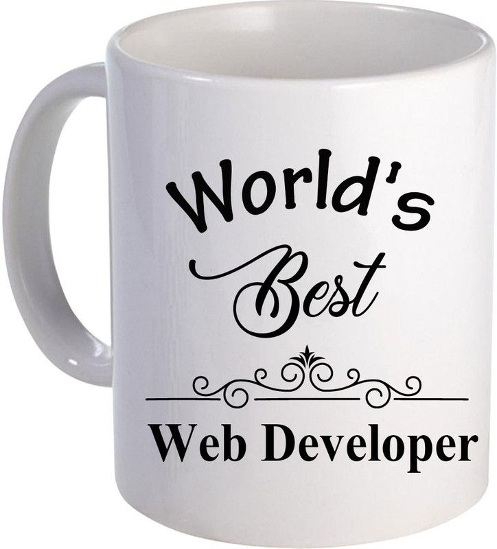 COLOR YARD best world's best web developer on white Ceramic Coffee Mug  (325 ml)