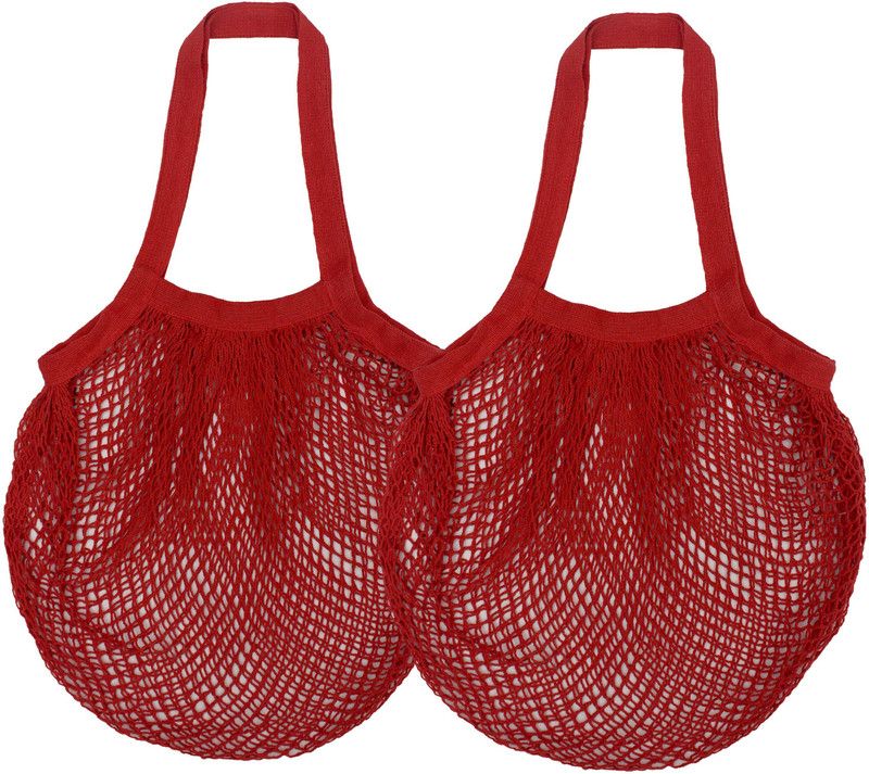COTTON CANDY Pack of 2 Grocery Bags  (Red)
