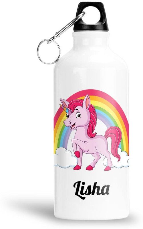 FABTODAY Rainbow Unicorn Water Bottle for Kids - Best Happy Birthday Gift, Lisha 750 ml Bottle  (Pack of 1, White, Aluminium)