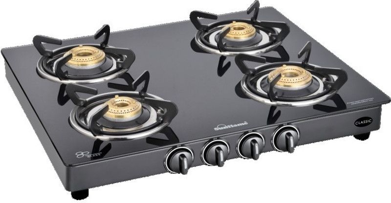 Sunflame Classic 4B BK auto Glass Automatic Gas Stove  (4 Burners)