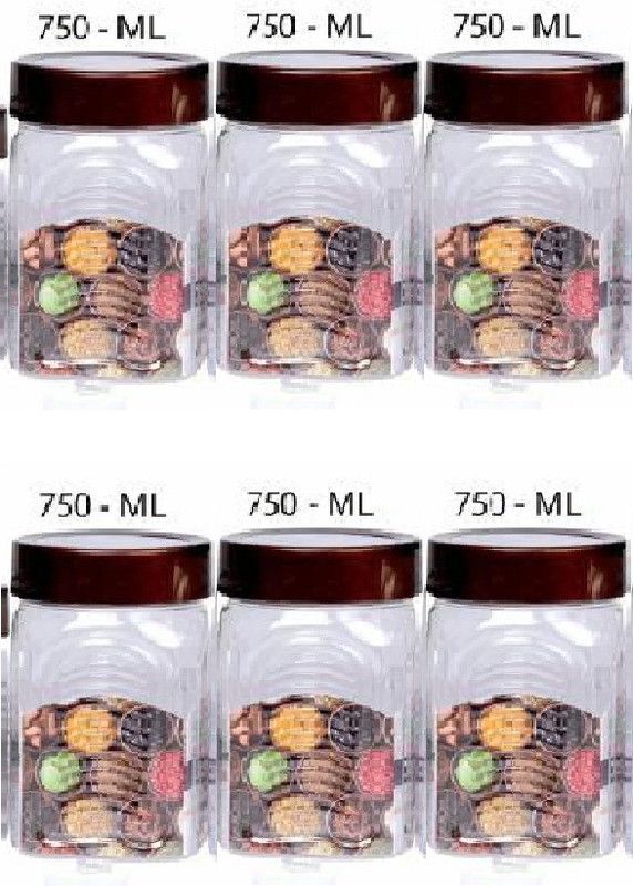 rushabh collections Plastic Utility Container - 750 ml  (Pack of 6, White)