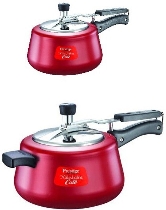 Prestige Prestige cute red nakshatra almunium Pressure Cooker 3l + 5l 3 L, 5 L Induction Bottom Pressure Cooker  (Aluminium)