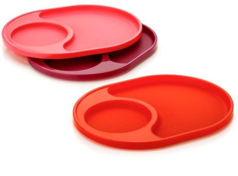 DUEWELL Food Grade Plastic Half Plates/Quarter Plates Set Quarter Plate  (6 Quarter Plate)