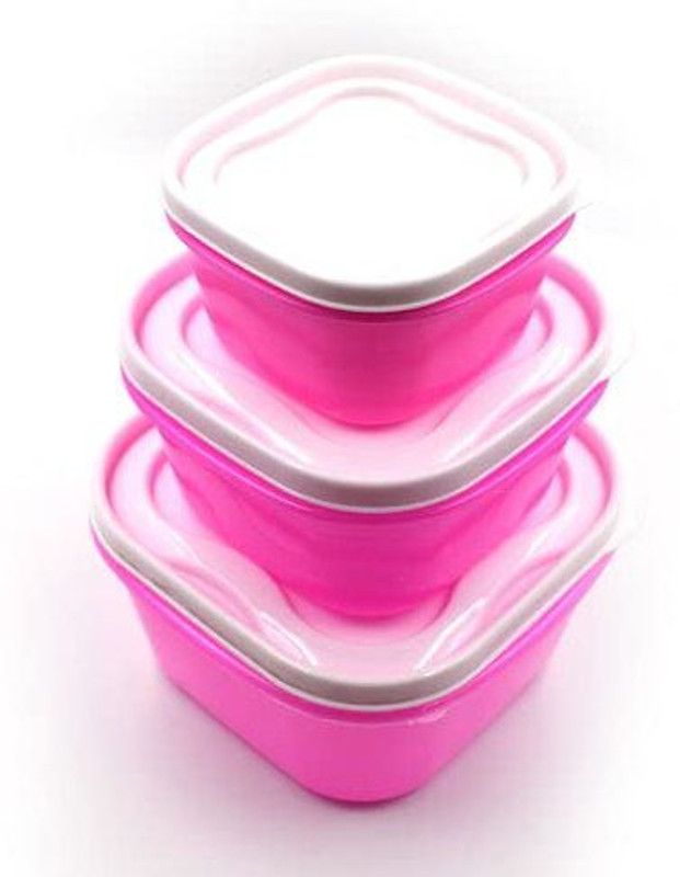 S4 3 pc multi-purpose - 1400 ml, 800 ml, 400 ml Plastic Fridge Container  (Pack of 3, Multicolor)