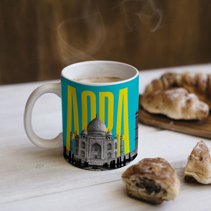 curiohh AGRA-TAJMAHAL Ceramic Coffee Mug  (325 ml)