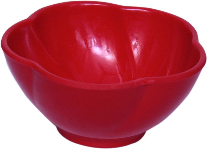 SPRING ART Melamine Serving Bowl Melamine Flower Snacks Serving Bowl Red color Pack of 6 Bowl Set Microwave Safe  (Pack of 6, Red)