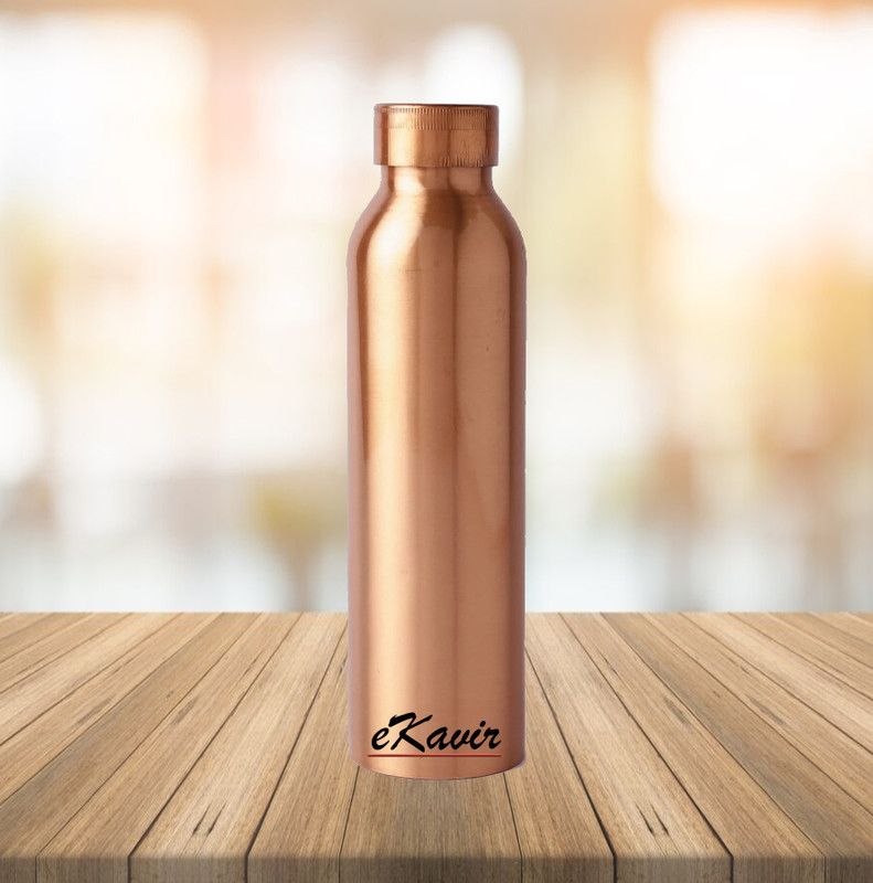Ekavir Pure Copper Yoga Water Bottle, Super Classic Design 1000 ml Bottle  (Pack of 1, Copper, Copper)