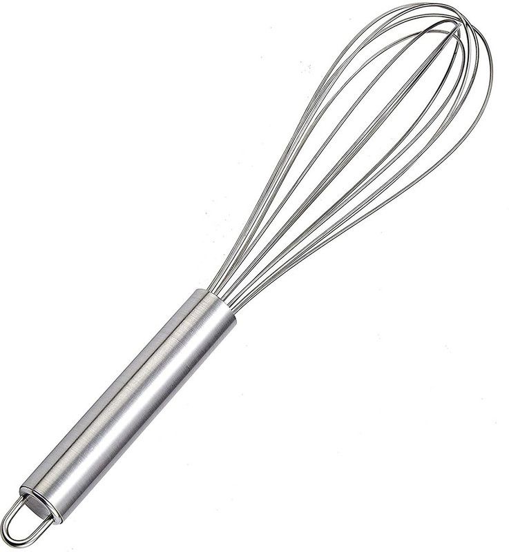 Innovegic Stainless Steel Hand Blender Mixer Froth Whisker Latte Maker for Milk Coffee Egg Beater Juice,20 cm (Silver) Steel Balloon Whisk