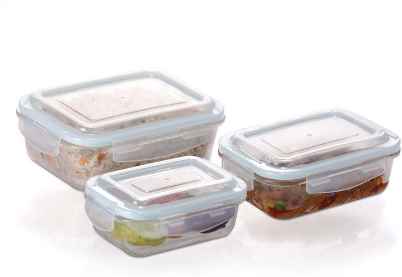 AGARO Glass Utility Container - 370 ml, 640 ml, 1040 ml  (Pack of 3, Clear)