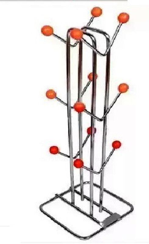 Legion Cup Kitchen Rack Steel EMPTY Stainless Steel Cup Stand for 12 Cups, Chrome Finish Kitchen Rack