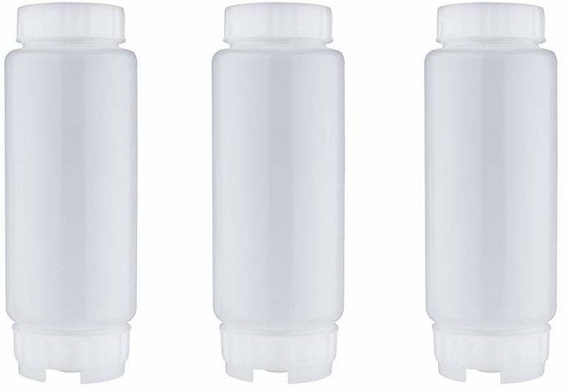 FLAIR Food Grade Plastic Sauce Squeeze Bottle (Clear, 20Oz) - Set of 3 150 Bottle  (Pack of 3, White, Plastic)