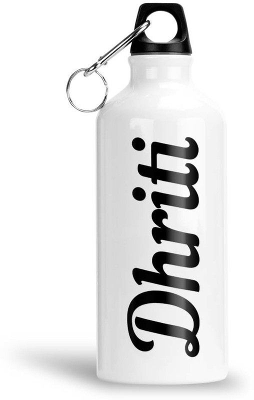Furnish Fantasy Aluminium Water Bottle 750ml - Best Gift for Happy Birthday, Return Gift, Dhriti 750 ml Bottle  (Pack of 1, White, Black, Aluminium)