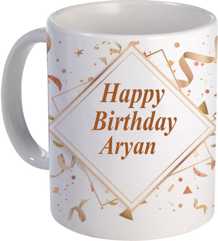 COLOR YARD best happy birth day Aryan on white Ceramic Coffee Mug  (325 ml)