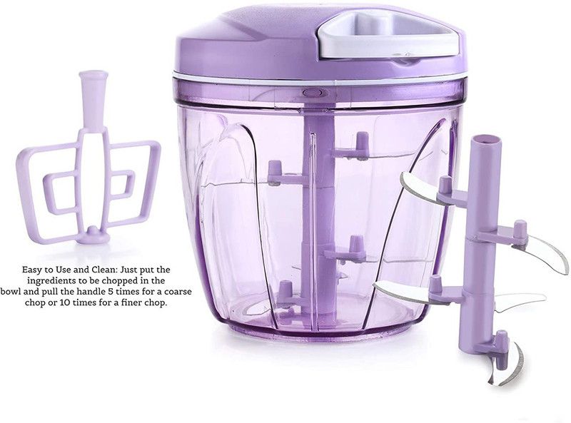 RADHE ENTERPRISE XL Jumbo Vegetable Chopper; Cutter for Kitchen; 5 SS Blades + Whisker Blade (900 ML ) Vegetable Chopper  (1)