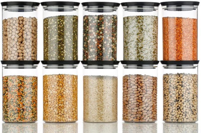 nariya Plastic Grocery Container - 1000  (Pack of 10, Black)