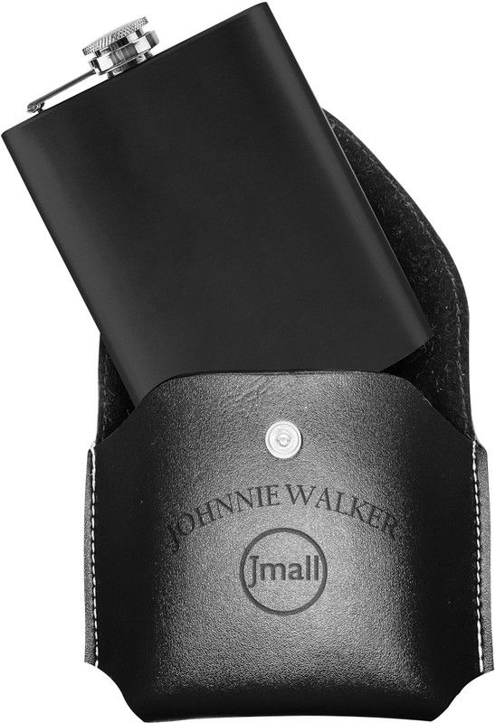 nexShop ™ 1113 Black Model Hip Flask With Brown Leather Coated Cover Included | 208 ml / 7 oz | Stainless Steel Hip Flask  (208 ml)