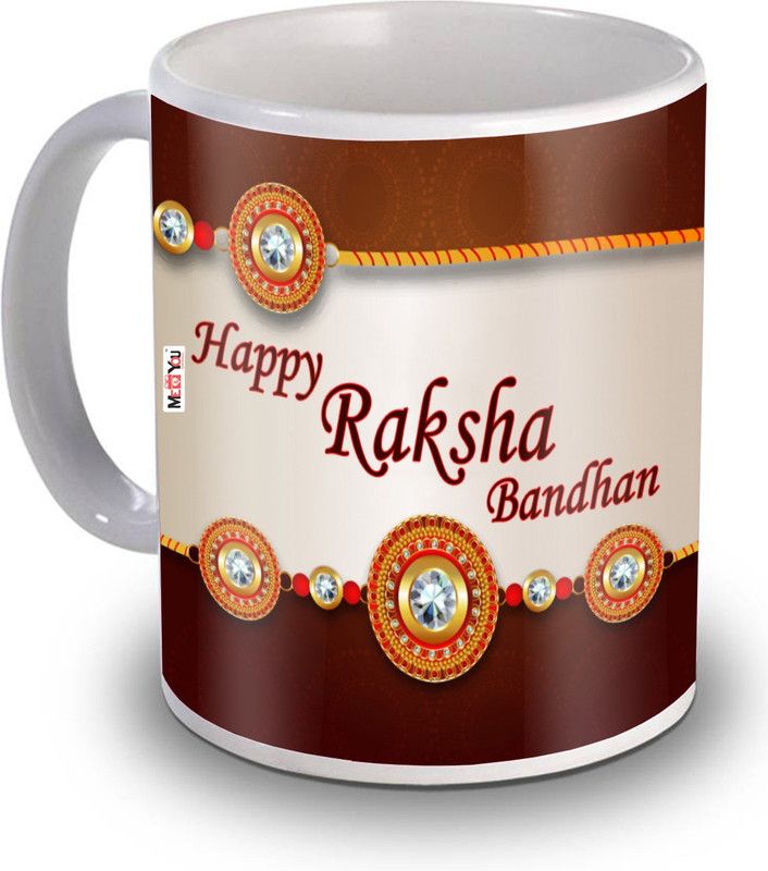 ME&YOU Printed Ceramic Coffee Gift IZ19STRakhiMU-47 Ceramic Coffee Mug  (325 ml)