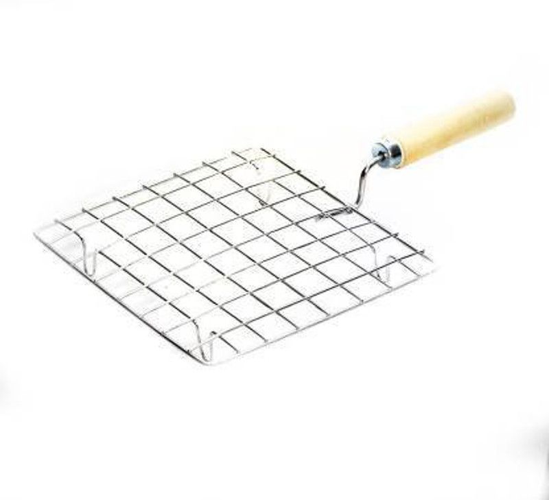 DUBE Round Papad Chapati Roti Grill Jali With Wooden Handle 0.2 kg Roaster  (Steel)