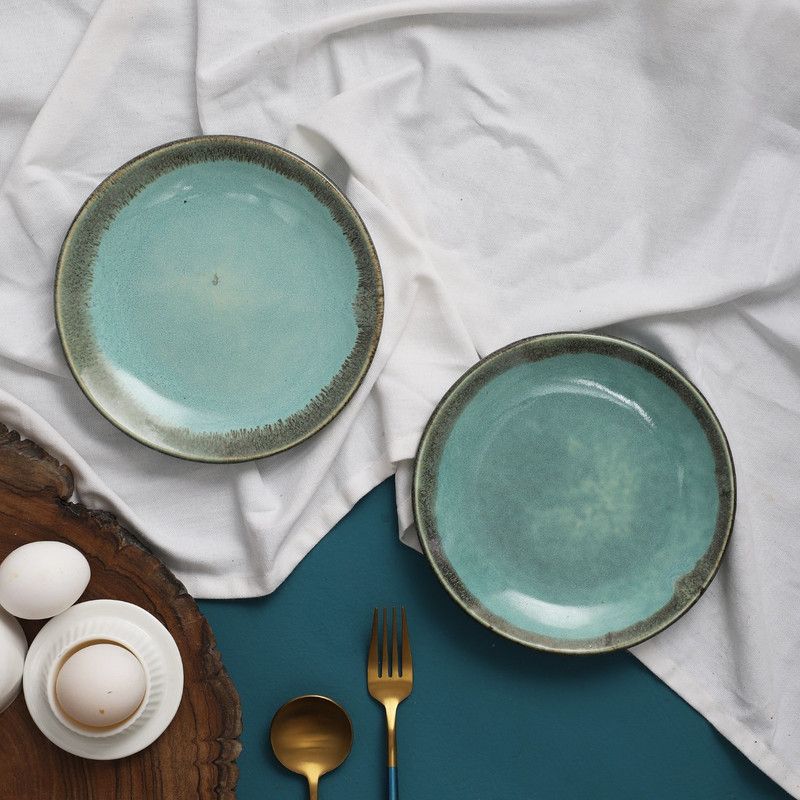 THE DECOR MART JS-PLT-M-24-PO2 Dinner Plate  (Pack of 2)