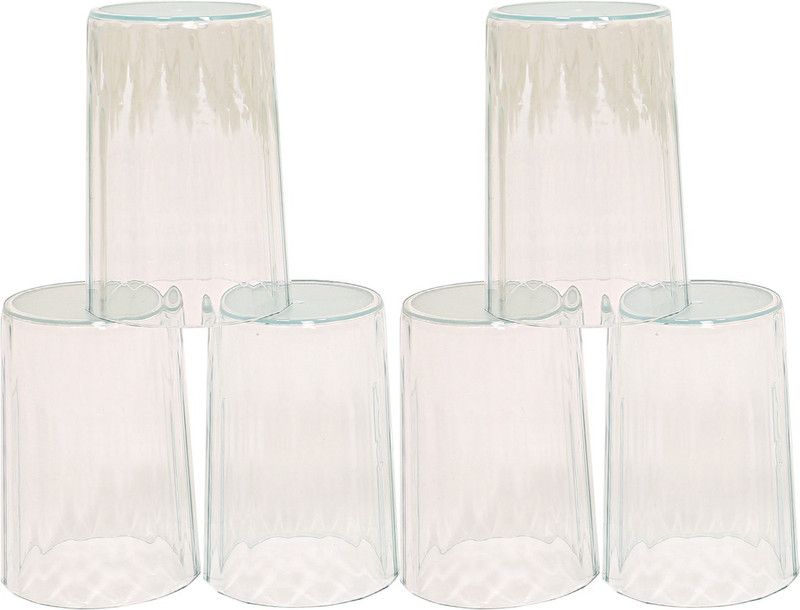 KUBER INDUSTRIES (Pack of 6) CTKTC0757 Glass Set Water/Juice Glass  (200 ml, Plastic, White)