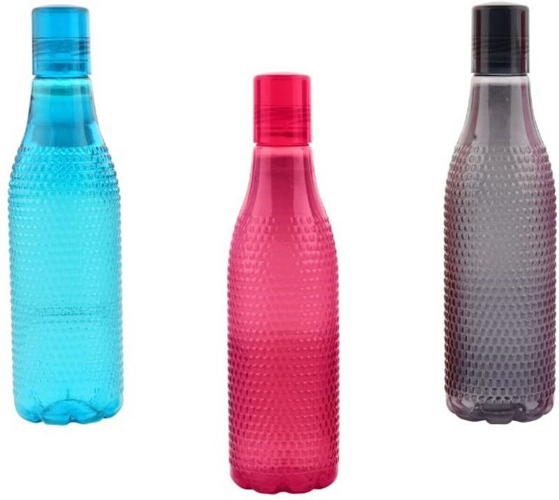 lockdown A1 1000 ml Water Bottles (Set of 3Multicolor) 1000 ml Bottle  (Pack of 3, Multicolor, Plastic)