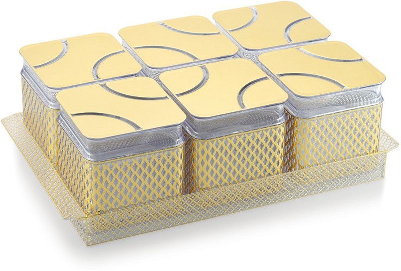 Liza Plastic Utility Container - 200 ml  (Pack of 7, Gold)