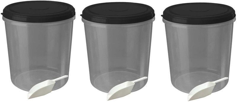 N H Enterprise Plastic Utility Container - 10000 ml  (Pack of 3, Black)