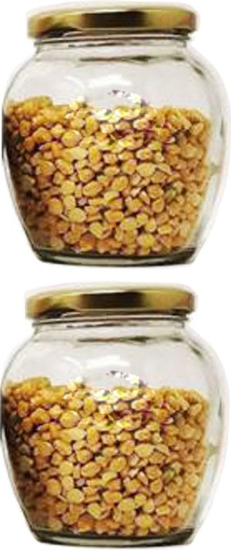 MRIYANGNI AMZN7 - 500 ml Glass Utility Container  (Pack of 2, Clear)