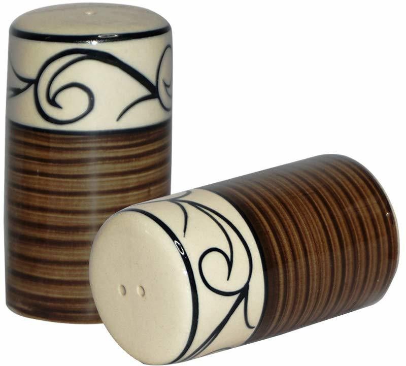 THE DISCOUNT STORE Salt & Pepper Set  (Ceramic, Brown)