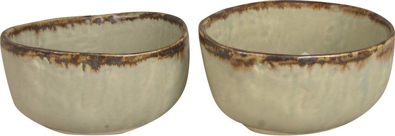 StyleMyWay Ceramic Serving Bowl  (Grey, Pack of 2)
