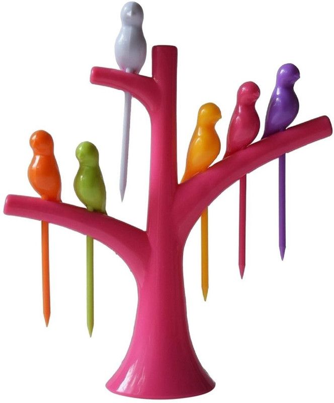 Quick Silver QUICK SILVER Plastic Fruit Fork Set  (Pack of 7)