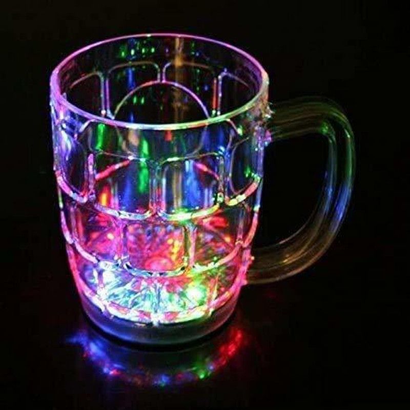 Rainbow Color Cup LED Flashing 7 Color Changing Light Plastic Coffee Mug  (300 ml)