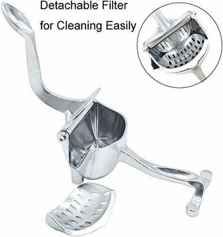 Quick Mart Aluminium Squeeze Manual Lime Orange Juice Grapefruit Presser Extractor Maker Hand Juicer  (Silver)