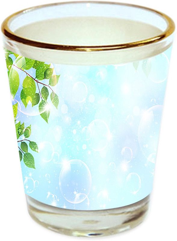 Sri Sai Shopping vodka shot glass multicolor floral design with golden rim for home and bar accessories 40ml (style-10448) Glass Shot Glass  (40 ml, Glass, Multicolor)