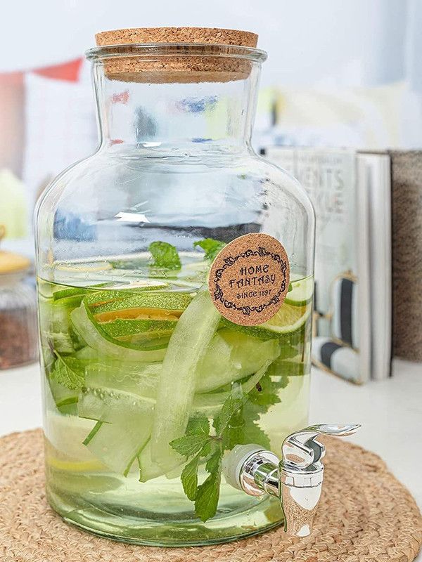 NENSI SALES - 5 L Glass Milk Container  (Clear)