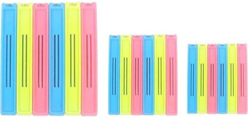 K Kudos Enterprise 18 Pc 3 Different Size Plastic Food Clips (Multicolor) Manual Vacuum Bag Sealer