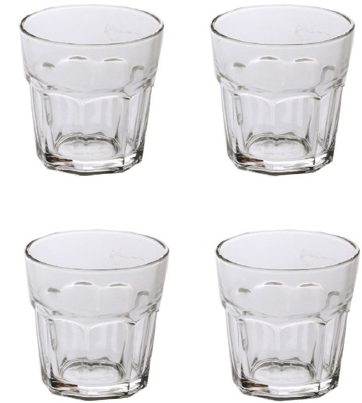 Somil (Pack of 4) New Stylish & Designer Baverage Tumbler Multipurpose Clear Glass -GL48 (Set Of 4) Glass Set Water/Juice Glass  (150 ml, Glass, Clear)