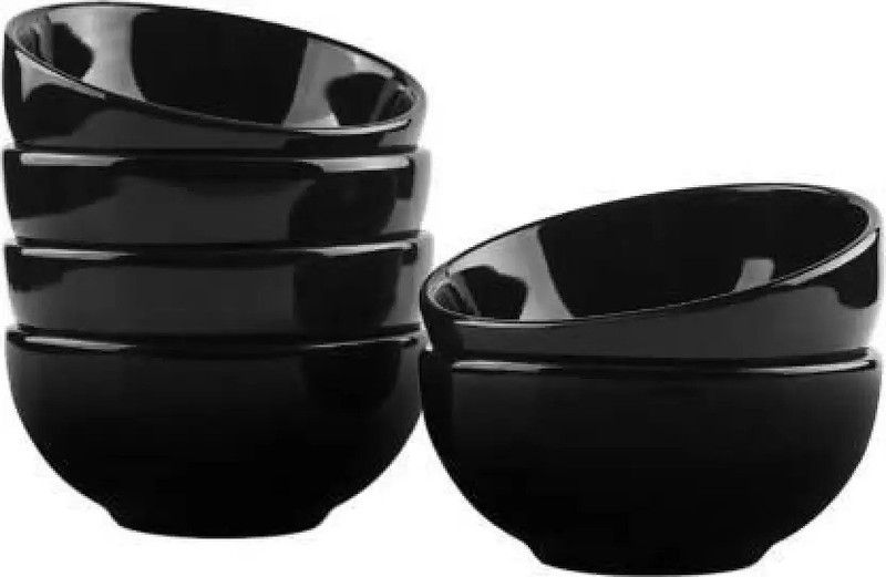 PKMSHO melamine black vegetable bowl (220 ml) Melamine Vegetable Bowl  (Black, Pack of 6)