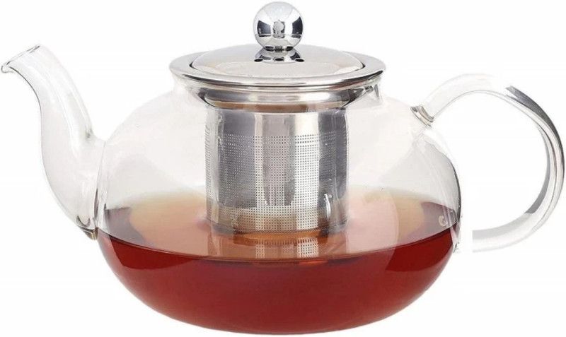 Joy2u Glass Teapot Set Kettle with Infuser - Removable Stainless Steel Strainer Steeper and Lid Tea Urn  (400 ml)